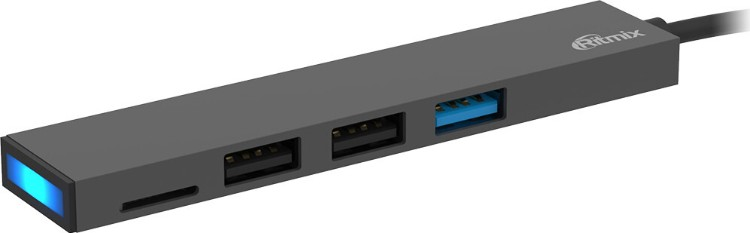 USB Hub Ritmix CR-4315 серый