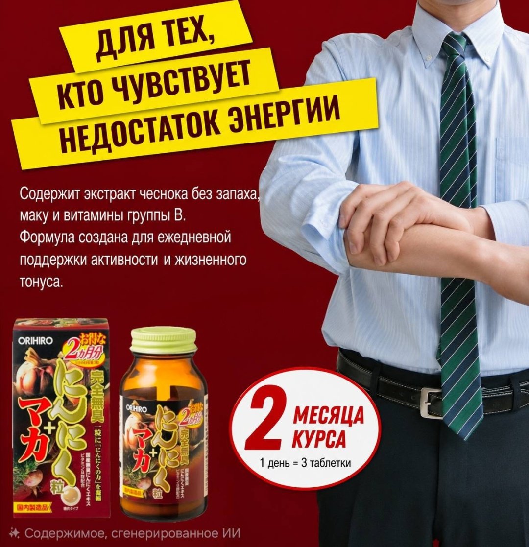 ORIHIRO Мака + чеснок + витамины группы B БАД, курс 60 дней драже 180 шт - ForteMarket ORIHIRO Мака + чеснок + витамины группы B БАД, курс 60 дней драже 180 шт купить,NaN