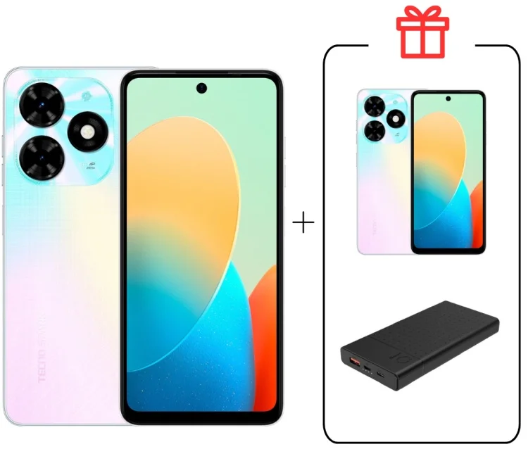 Смартфон Tecno Spark 20C 4/128Gb Mystery White + Подарок Смартфон Tecno Spark 20C 4/128Gb Mystery White + Подарок Внешний аккумулятор Astero 10 PD 10000мАч Black купить,NaN