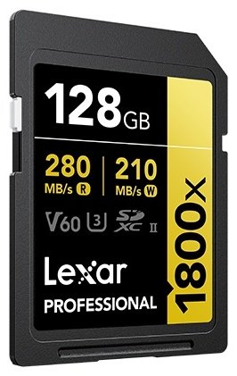 Карта памяти Lexar Secure Digital XC Professional 1800x SDXC UHS-II V60 LSD1800128G-RNNNC 128 Гб купить,NaN