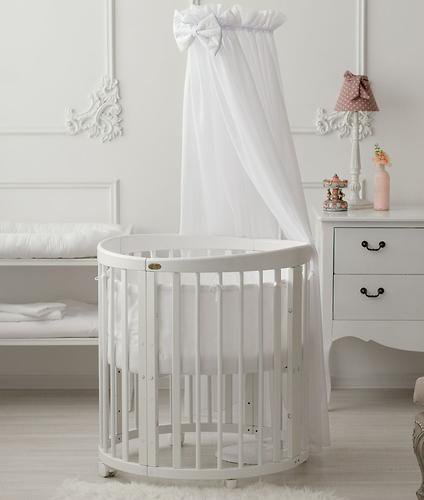 Кроватка детская Bambini овальная М 01.10.14 белая купить,NaN