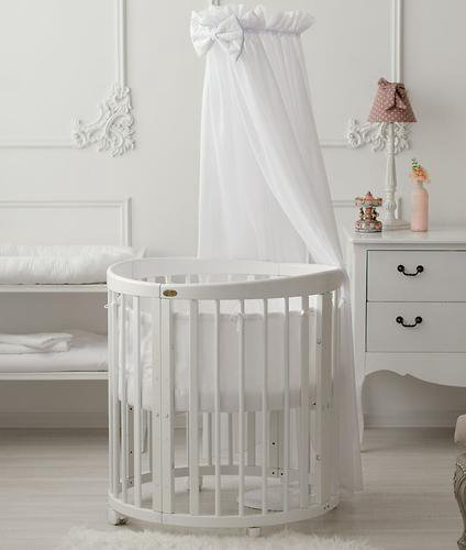 Кроватка детская Bambini овальная М 01.10.14 белая купить,NaN