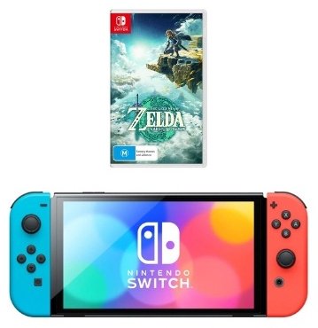 Игровая приставка Nintendo Switch OLED красный-синий + The Legend of Zelda: Tears of the Kingdom