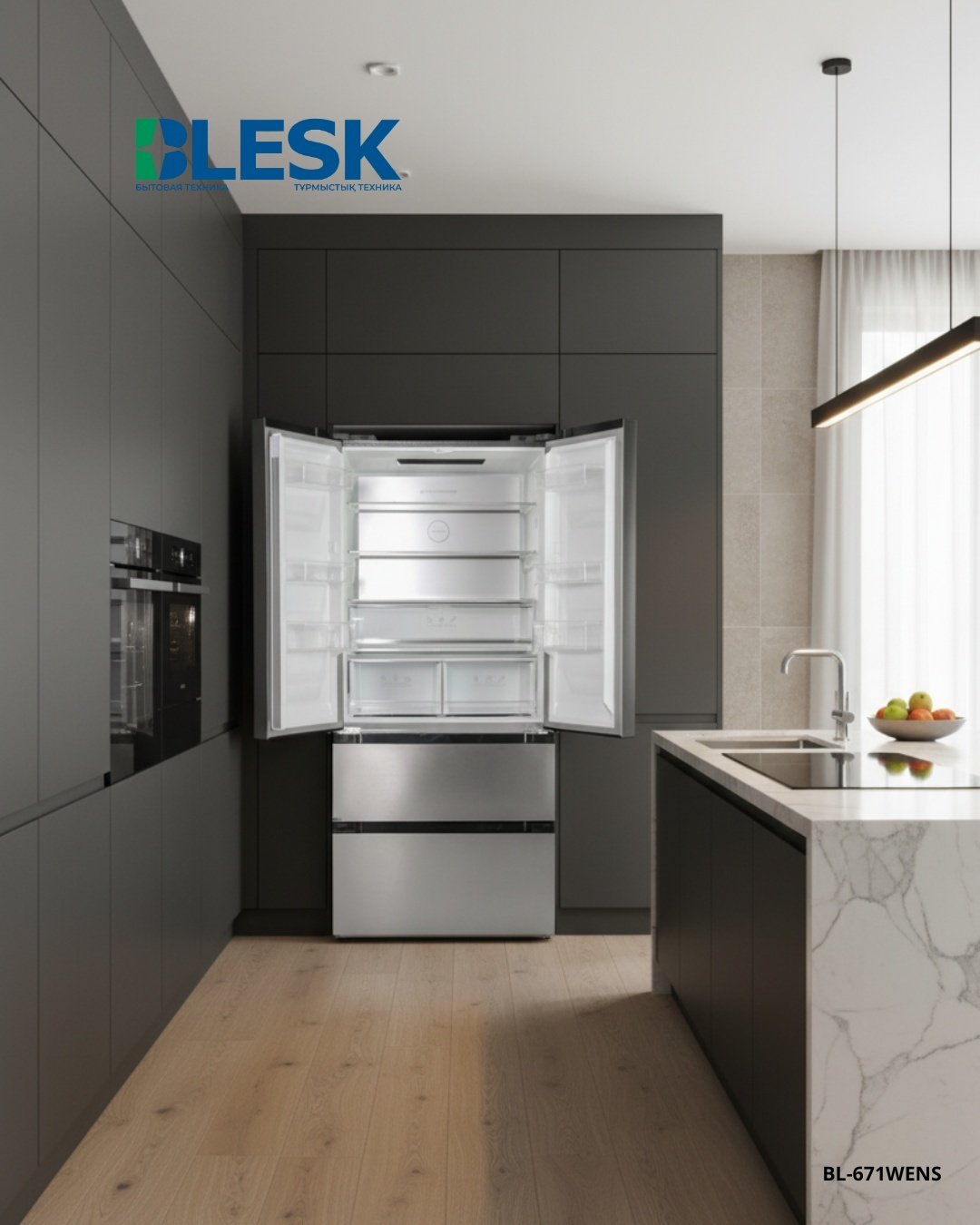 Холодильник Blesk BL-671WENS серый купить,654990