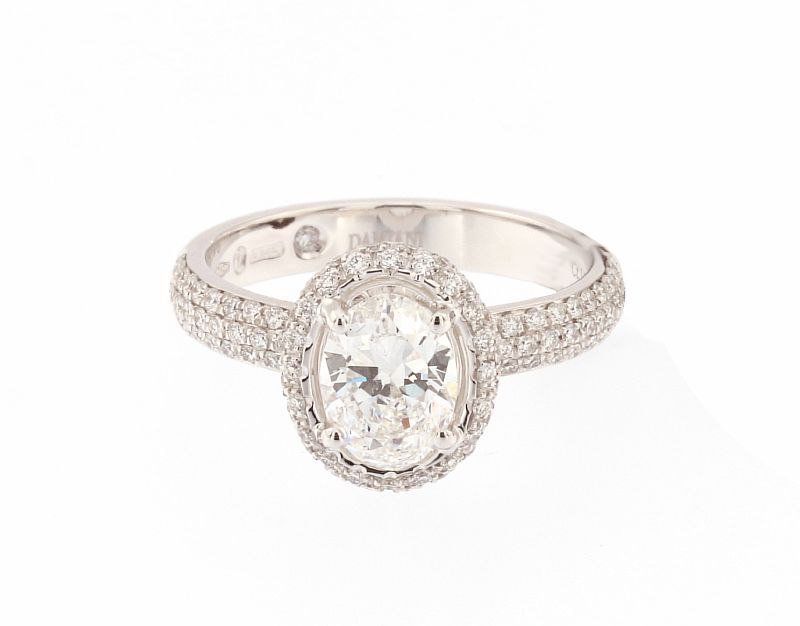 15950 д Кольцо белое золото 5.00 гр, бриллиант 0.5 крт , F SI1 GIA 6382388017, р-р 13 Minou full pavè