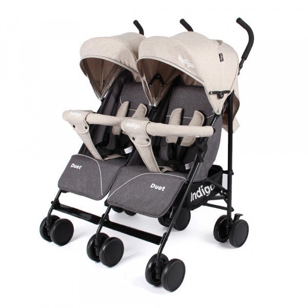 Коляска для двойни Indigo Duet Beige/Grey купить,NaN