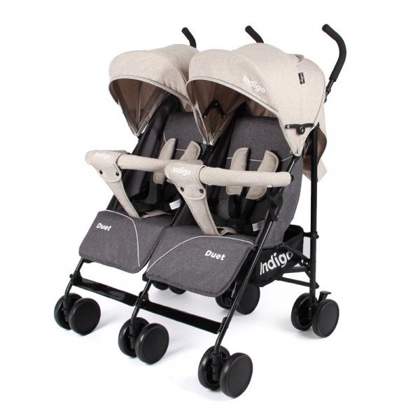 Коляска для двойни Indigo Duet Beige/Grey купить,NaN