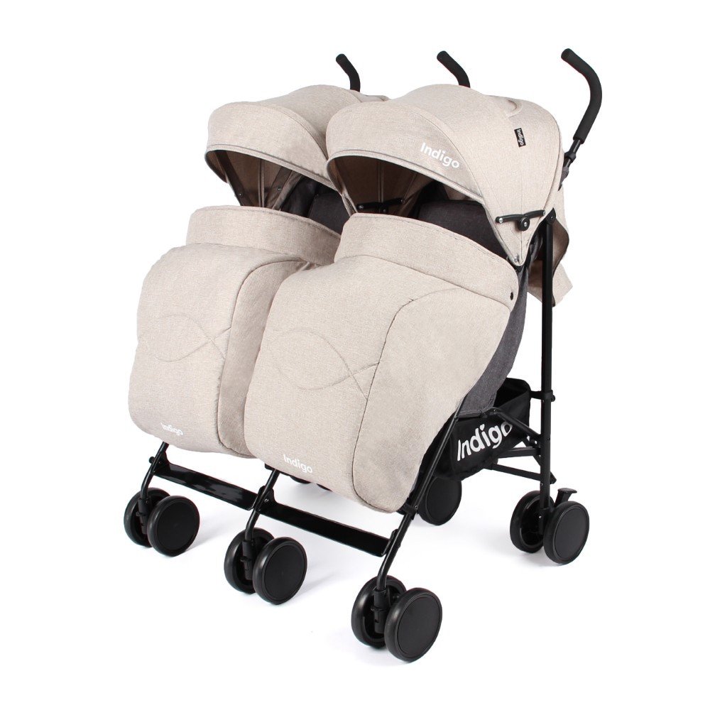 Коляска для двойни Indigo Duet Beige/Grey купить,NaN