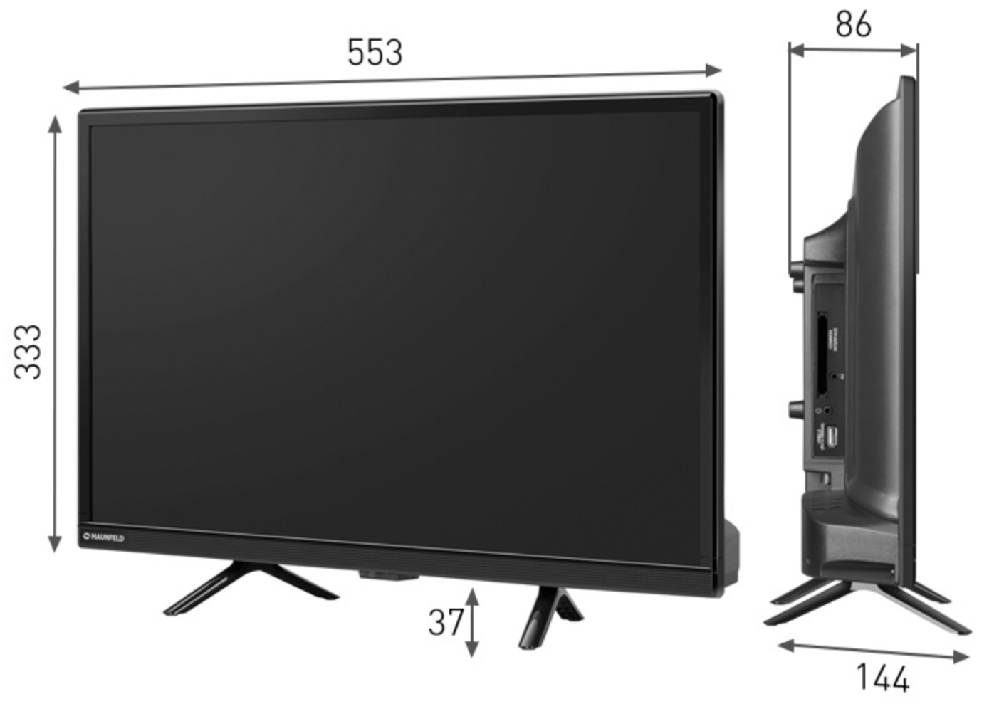 Телевизор 24" (53 см) Maunfeld MLT24H01 LED HD Black купить,99990