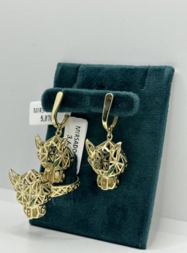 Комплект Exclusive Gold 6623417 вес 9.35 г золото, изумруд