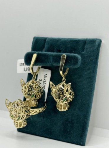 Комплект Exclusive Gold 6623417 вес 9.35 г золото, изумруд