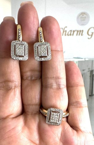 Комплект Exclusive Gold 030188 вес 9.8 г золото, бриллиант купить,NaN