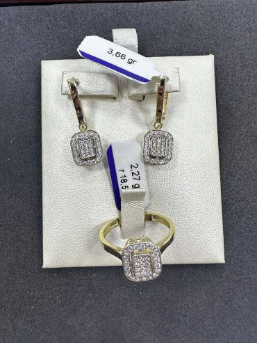 Комплект Exclusive Gold 553666 вес 5.93 г золото, фианит купить,441200