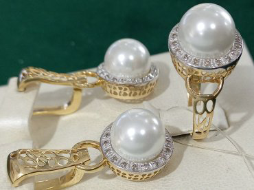 Комплект Exclusive Gold 5533876 вес 11.4 г золото, бриллиант, жемчуг - ForteMarket Комплект Exclusive Gold 5533876 вес 11.4 г золото, бриллиант, жемчуг купить,1099995