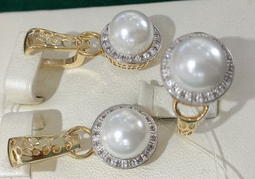 Комплект Exclusive Gold 5533876 вес 11.4 г золото, бриллиант, жемчуг - ForteMarket Комплект Exclusive Gold 5533876 вес 11.4 г золото, бриллиант, жемчуг купить,1099995
