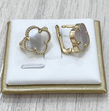Комплект Exclusive Gold 6567777 вес 6.7 г золото, перламутр купить,NaN