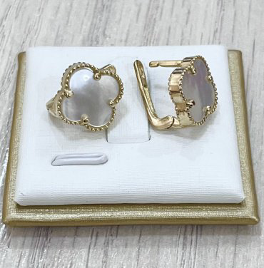 Комплект Exclusive Gold 6567777 вес 6.7 г золото, перламутр купить,NaN
