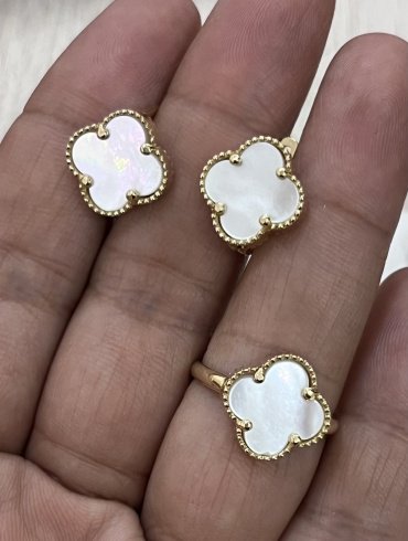 Комплект Exclusive Gold 6567777 вес 6.7 г золото, перламутр купить,NaN