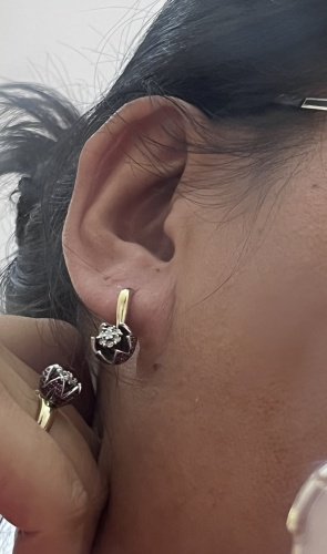 Комплект Exclusive Gold 114597 вес 11.48 г золото, бриллиант, гранат купить,NaN