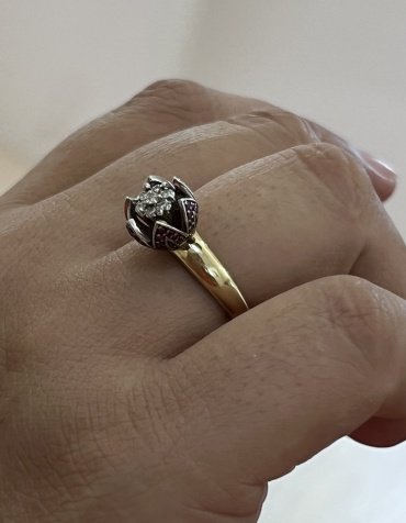 Комплект Exclusive Gold 114597 вес 11.48 г золото, бриллиант, гранат купить,NaN