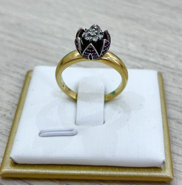 Комплект Exclusive Gold 114597 вес 11.48 г золото, бриллиант, гранат купить,NaN