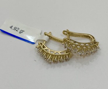 Серьги Exclusive Gold 765788654 вес 4.92 г золото, фианит купить,NaN