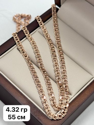 Цепь Exclusive Gold 833271657 длина 55 см, вес 4.32 г золото, плетение бисмарк купить,349995