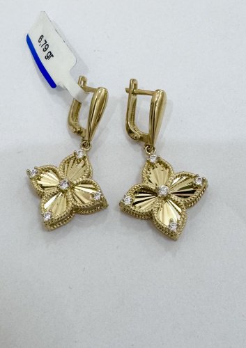 Серьги Exclusive Gold 8555433 вес 6.8 г золото, фианит купить,NaN