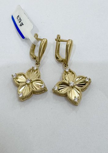Серьги Exclusive Gold 8555433 вес 6.8 г золото, фианит купить,NaN