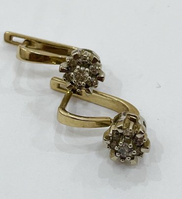 Серьги Exclusive Gold Sharm вес 4.91 г золото, бриллиант купить,NaN