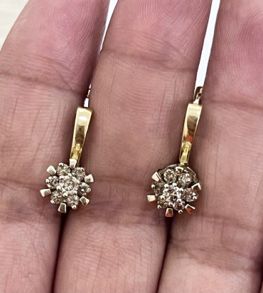 Серьги Exclusive Gold Sharm вес 4.91 г золото, бриллиант купить,NaN