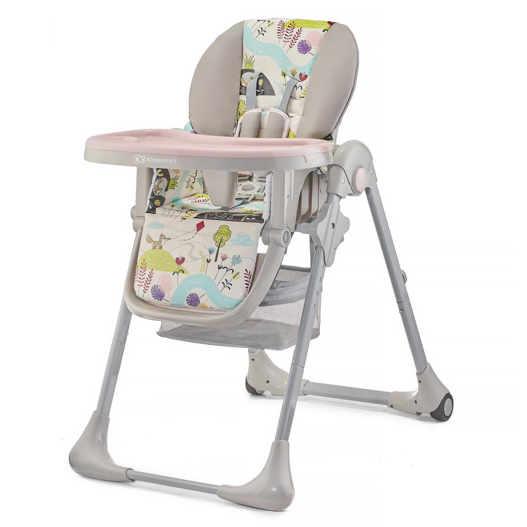 Стульчик для кормления Kinderkraft Tastee Pink Leaf купить,NaN