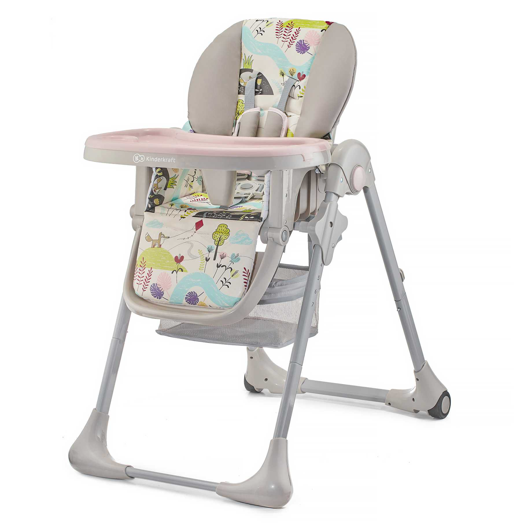 Стульчик для кормления Kinderkraft Tastee Pink Leaf купить,NaN