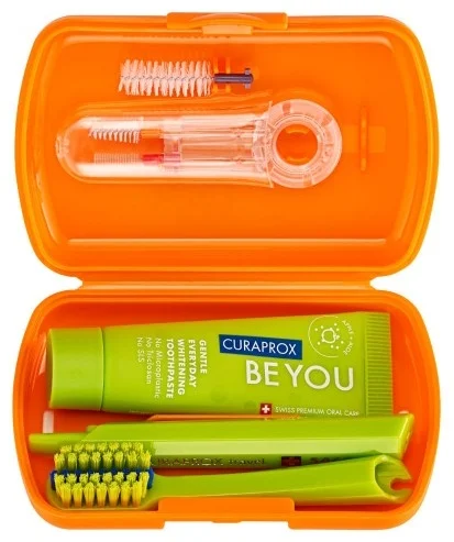 Набор по уходу за полостью рта Curaprox Travel Set Ortho зеленый/оранжевый купить,19877
