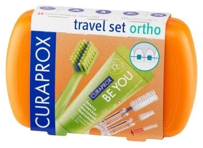 Набор по уходу за полостью рта Curaprox Travel Set Ortho зеленый/оранжевый купить,19877