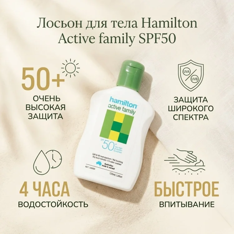 Лосьон Hamilton Active family SPF50 125мл купить,13600