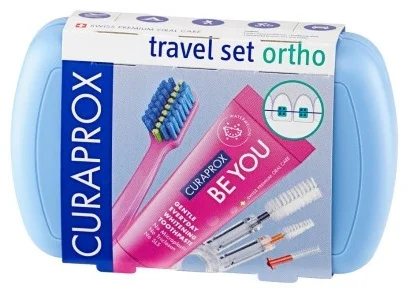 Набор по уходу за полостью рта Curaprox Travel Set Ortho розовый/голубой купить,19877