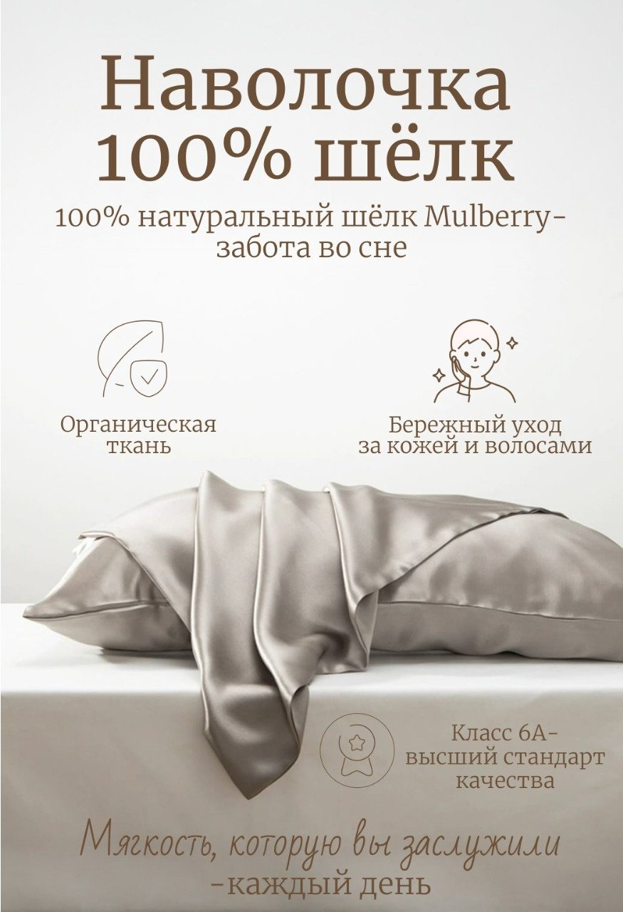 Наволочка DIOLA Silk Serenity 48x74 шелк натуральный, 1 шт купить,NaN