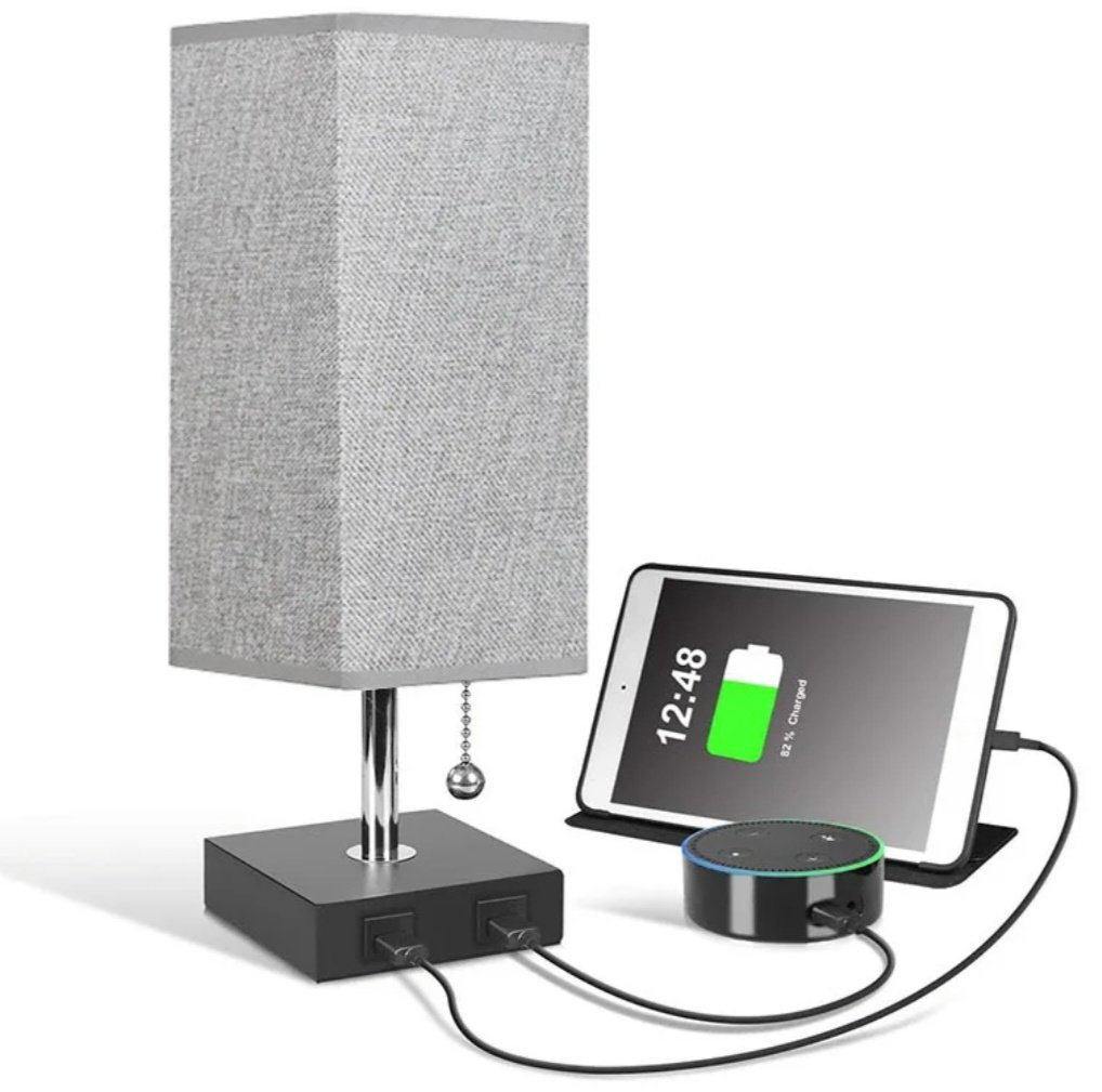 Diola умный ночник Настольная лампа с 2 USB - портами, серый нейлон, металл, ткань купить,NaN