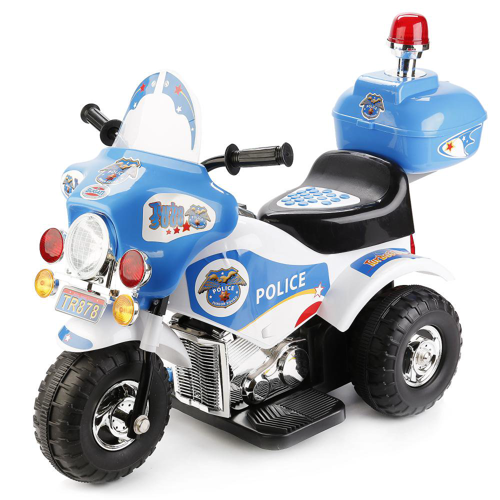 Мотоцикл Bugati Мигалка EC-TR878-WB  бело-синий купить,NaN
