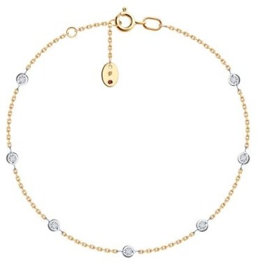 Браслет Diamant 51-250-02542-1_s длина 18 см, вес 1.78 г золото, плетение якорное купить,NaN