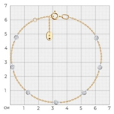 Браслет Diamant 51-250-02542-1_s длина 18 см, вес 1.78 г золото, плетение якорное купить,NaN