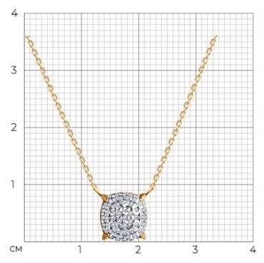 Колье Diamant 93-170-01827-1 длина 45 см вес 2.58 г серебро, фианит купить,14950