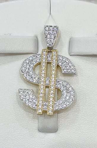 Подвеска Кубачи 7567888 вес 7.6 г золото, фианит Swarovski купить,NaN