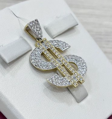 Подвеска Кубачи 7567888 вес 7.6 г золото, фианит Swarovski купить,NaN