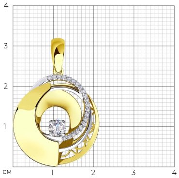 Подвеска SOKOLOV 035949-2 вес 2.47 г золото, фианит купить,NaN
