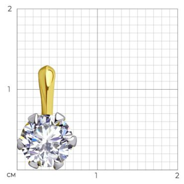 Подвеска Diamant 53-130-01816-1 вес 0.72 г золото, фианит купить,NaN