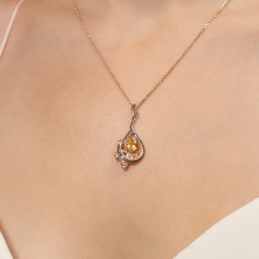 Подвеска PLATINA 03-3498-00-226-1110 вес 3.02 г золото, кварц, цитрин купить,NaN