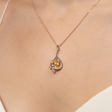 Подвеска PLATINA 03-3498-00-226-1110 вес 3.02 г золото, кварц, цитрин купить,NaN
