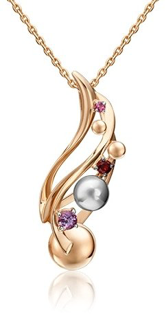 Подвеска PLATINA 03-3239-00-257-1111-76 вес 3.33 г золото, аметист, гранат купить,NaN